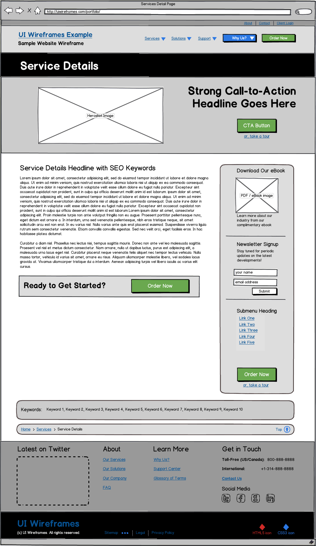 Responsive Website Wireframe Thumbnail