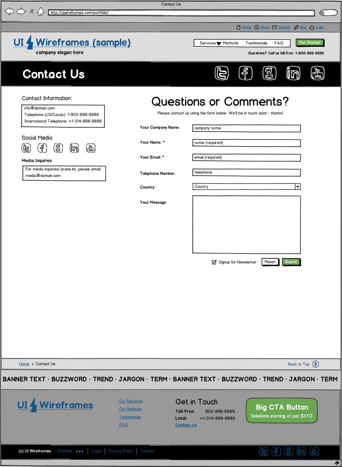 Responsive Website Wireframe Thumbnail