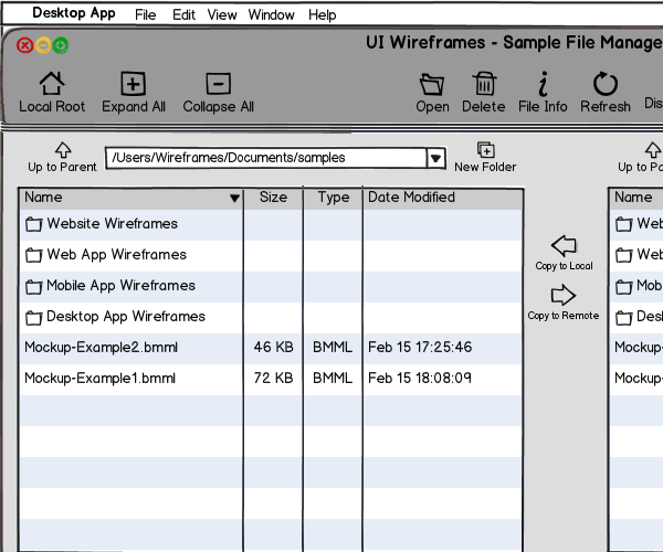 Desktop App Wireframe Thumbnail