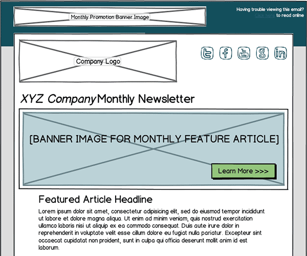 Email Template Wireframe Thumbnail