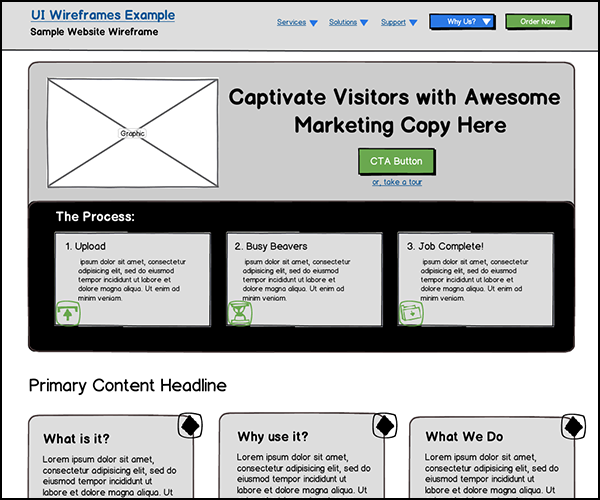 Responsive Website Wireframes Gallery Thumbnail